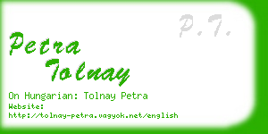 petra tolnay business card